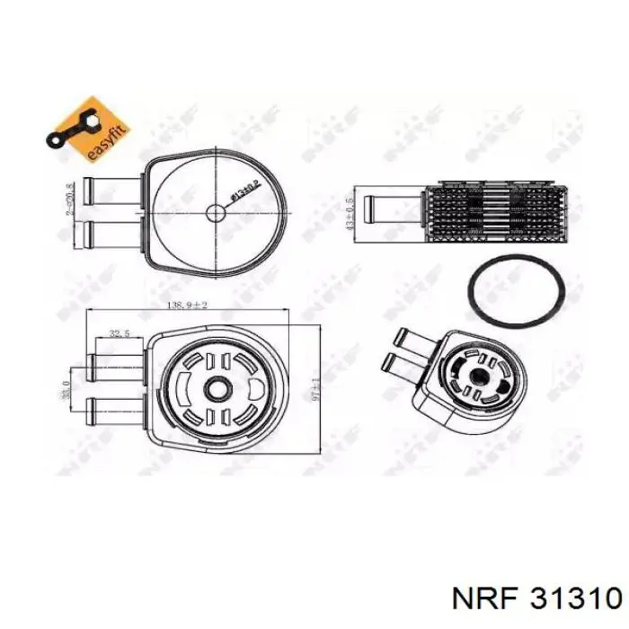 31316639 Volvo Radiador de óleo (frigorífico), debaixo de filtro