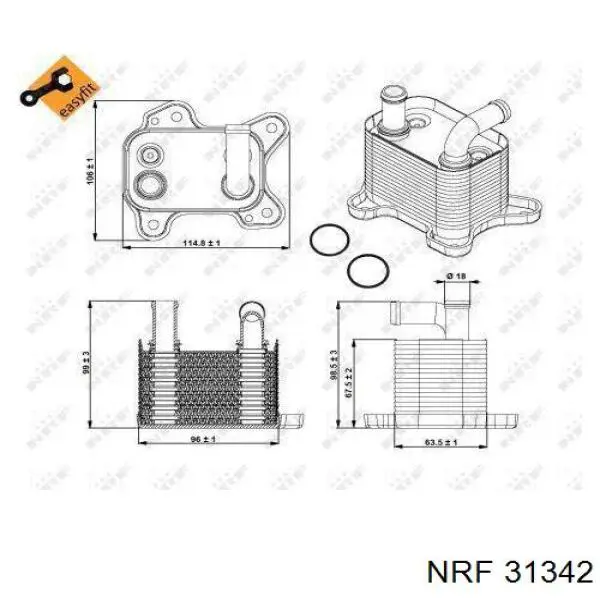 Radiador de esfriamento, Caixa Automática de Mudança NRF 31342 preço, a partir de 73,06 USD