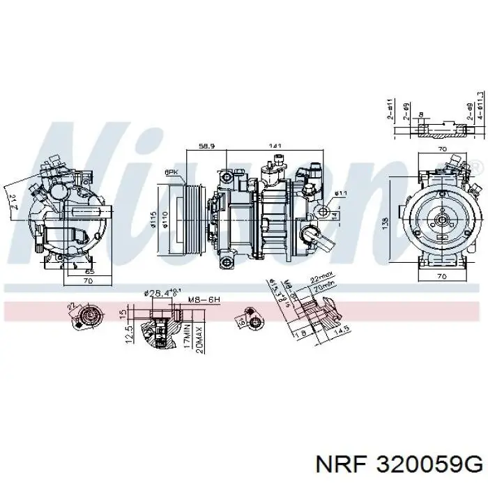 9A7816803X Porsche Compressor de aparelho de ar condicionado
