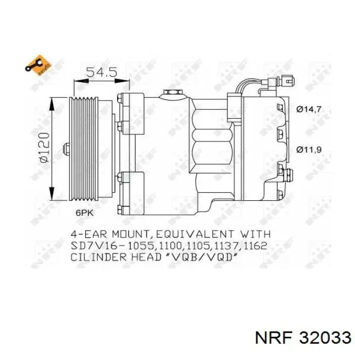 Compressor de aparelho de ar condicionado NRF 32033 preço, a partir de 91,04 USD