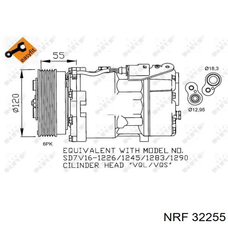 32255 NRF Compressor de aparelho de ar condicionado