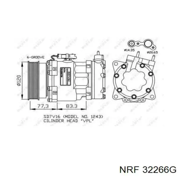 Compre SL7C16 Peugeot/Citroen Compressor de aparelho de ar condicionado