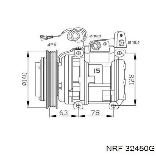 Compre 32450G NRF Compressor de aparelho de ar condicionado