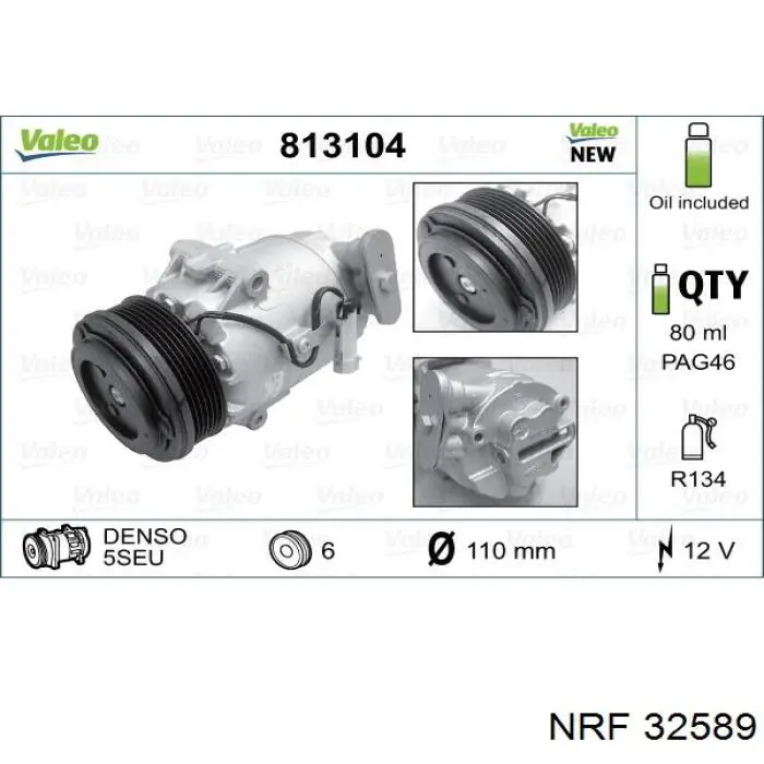 Compre 32589 NRF Compressor de aparelho de ar condicionado