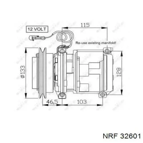 Compressor de aparelho de ar condicionado 32601 NRF