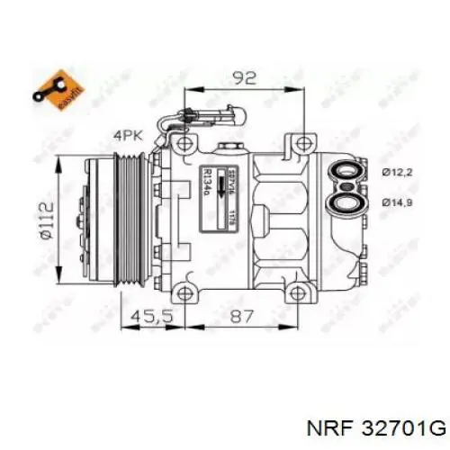 Compressor de aparelho de ar condicionado 32701G NRF