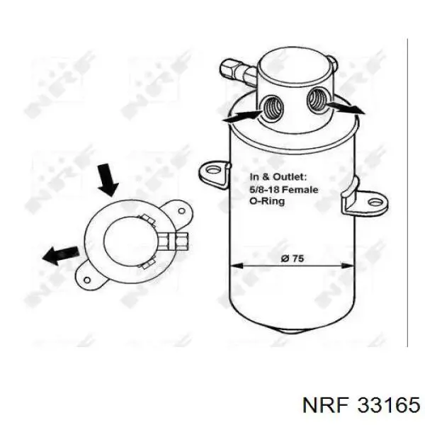 Tanque de recepção do secador de aparelho de ar condicionado NRF 33165 preço, a partir de 36,16 USD