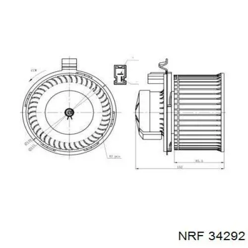 Motor de ventilador de forno (de aquecedor de salão) 7790306 Kamoka