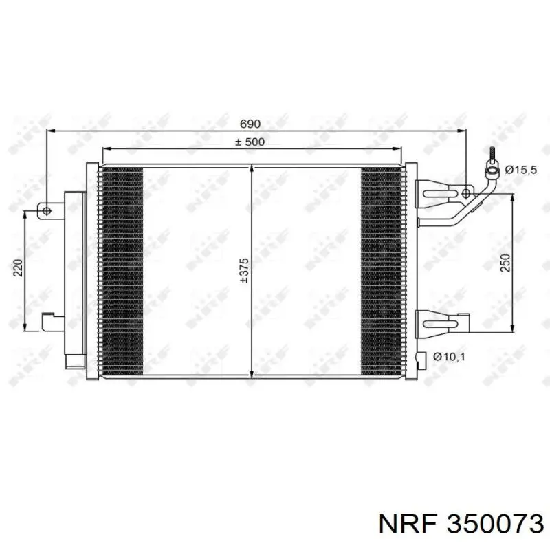 350073 NRF Radiador de aparelho de ar condicionado