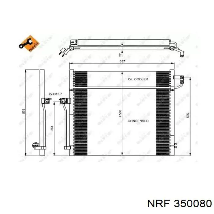 822623 VALEO Radiador de aparelho de ar condicionado