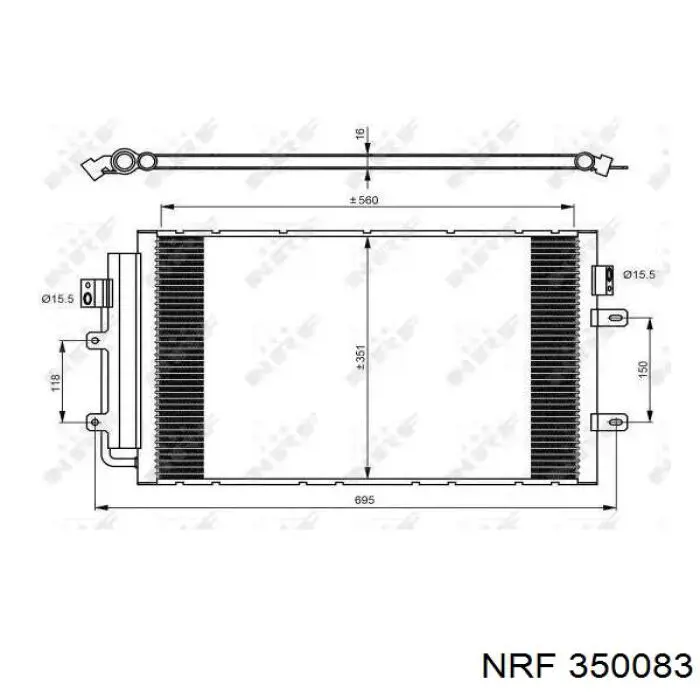 350083 NRF Radiador de aparelho de ar condicionado