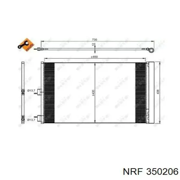 350206 NRF Radiador de aparelho de ar condicionado
