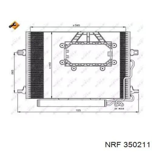 350211 NRF Radiador de aparelho de ar condicionado