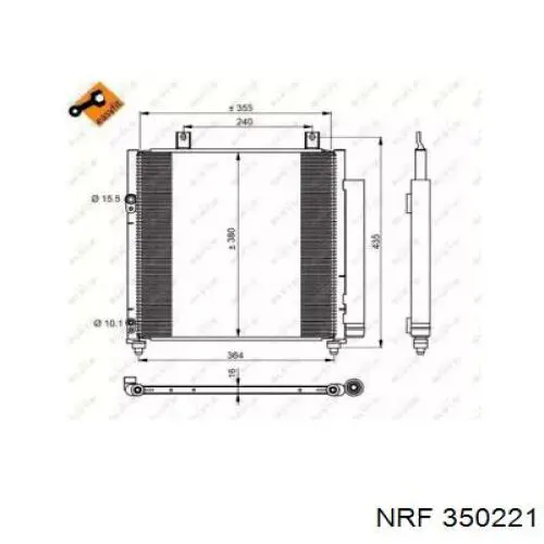350221 NRF Radiador de aparelho de ar condicionado