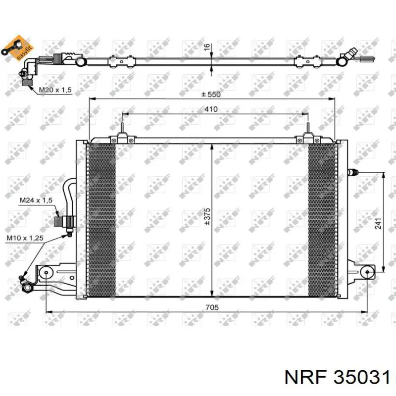 Radiador de aparelho de ar condicionado NRF 35031 preço, a partir de 71,51 USD