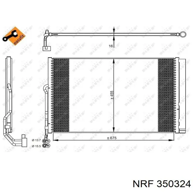 Radiador de aparelho de ar condicionado NRF 350324 preço, a partir de 144,97 USD