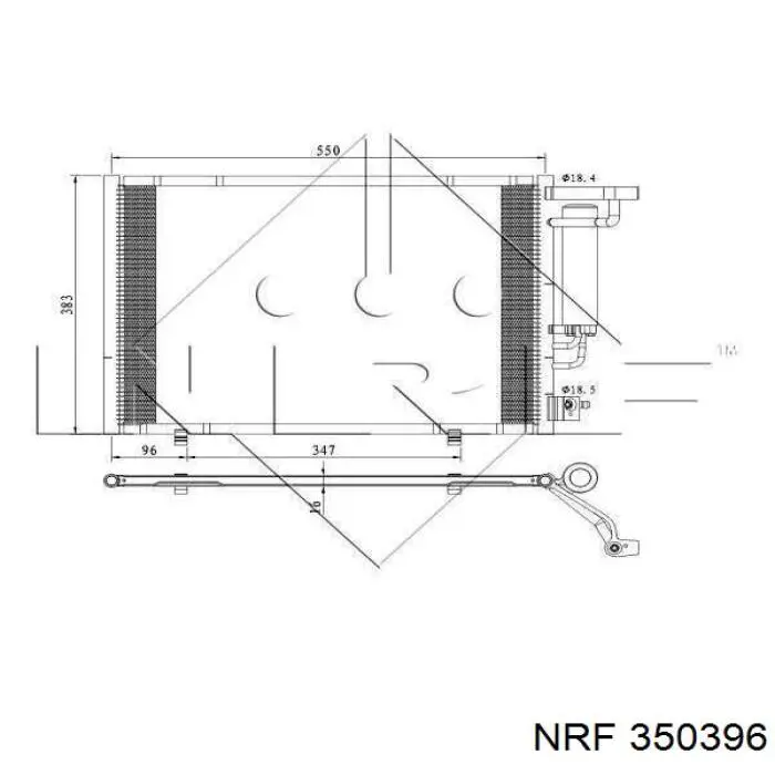 350396 NRF Radiador de aparelho de ar condicionado