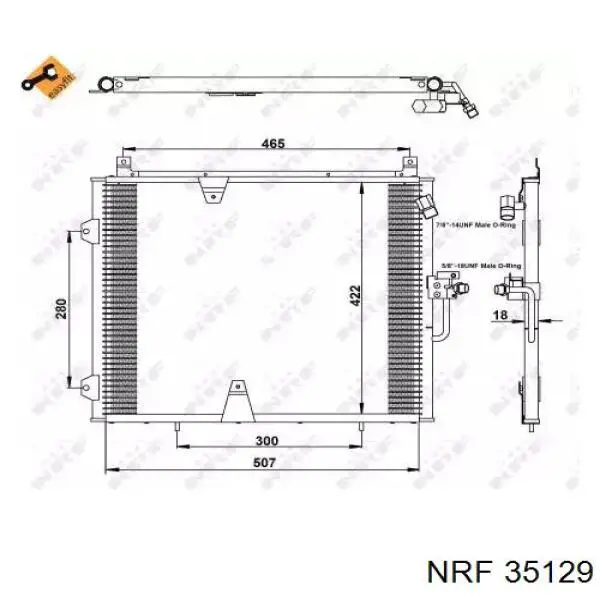 Radiador de aparelho de ar condicionado NRF 35129 preço, a partir de 124,98 USD