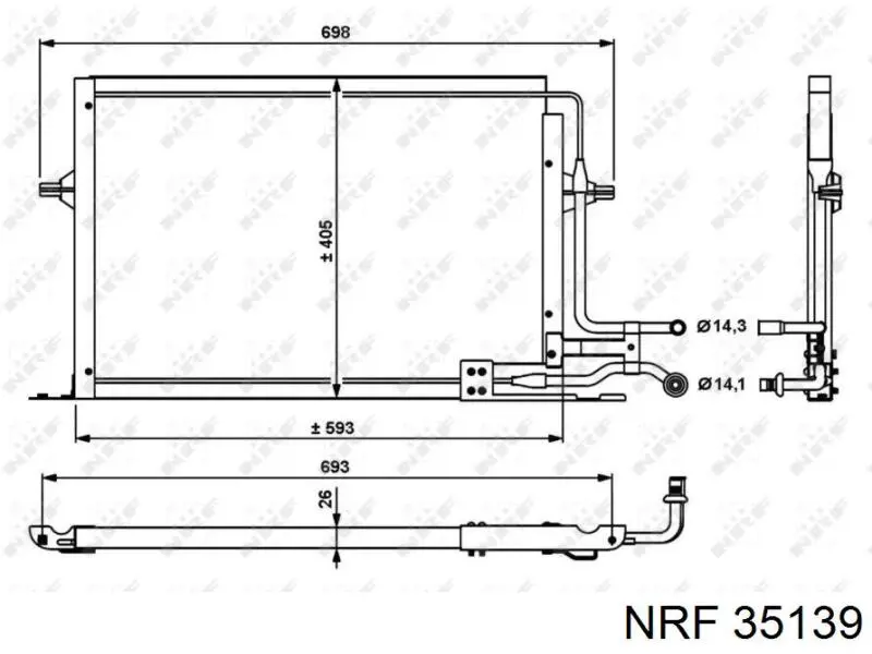 35139 NRF Radiador de aparelho de ar condicionado