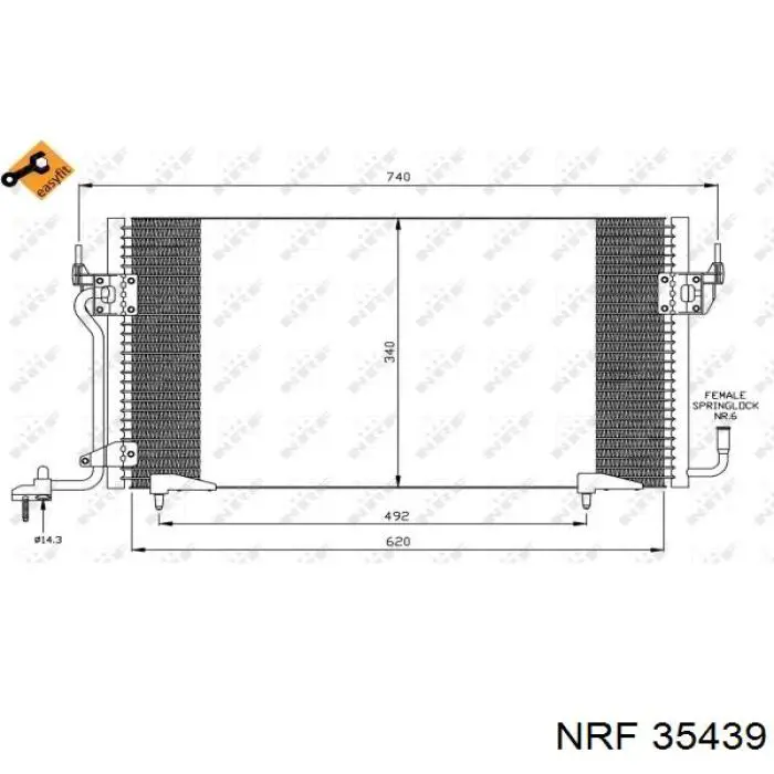 Radiador de aparelho de ar condicionado NRF 35439 preço, a partir de 69,81 USD