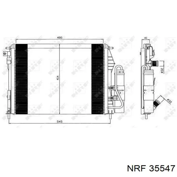 Radiador de aparelho de ar condicionado NRF 35547 preço, a partir de 189,85 USD