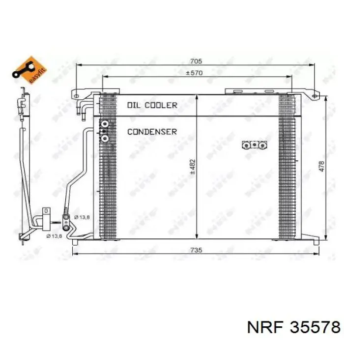 Radiador de aparelho de ar condicionado NRF 35578 preço, a partir de 81,86 USD