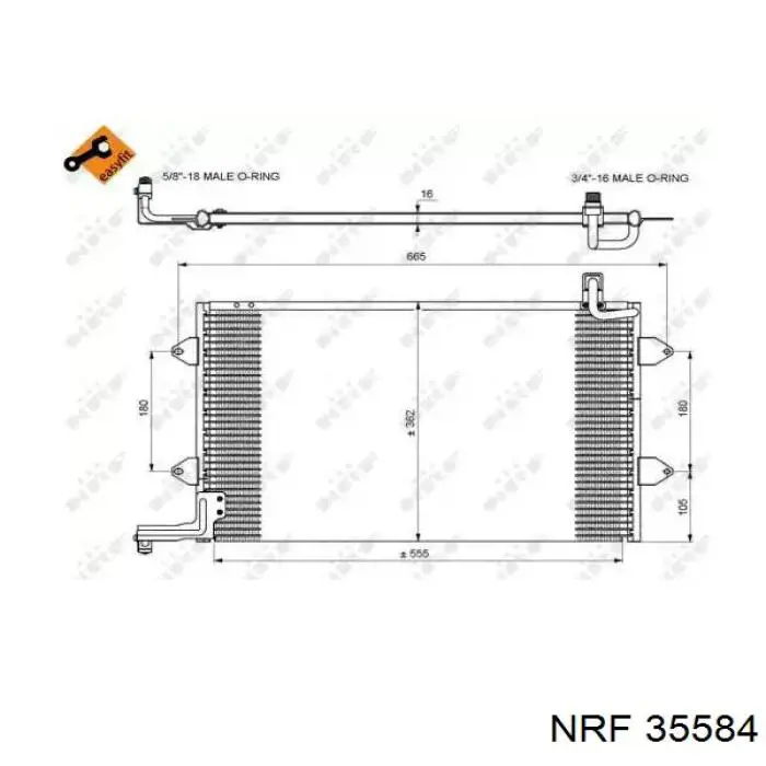Radiador de aparelho de ar condicionado NRF 35584 preço, a partir de 57,99 USD