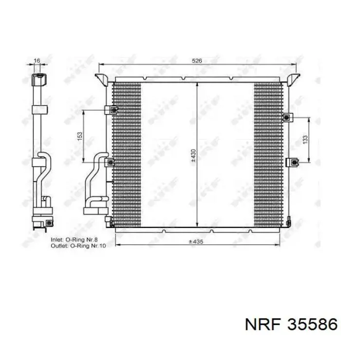Radiador de aparelho de ar condicionado NRF 35586 preço, a partir de 69,04 USD