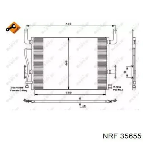 Radiador de aparelho de ar condicionado NRF 35655 preço, a partir de 120,51 USD