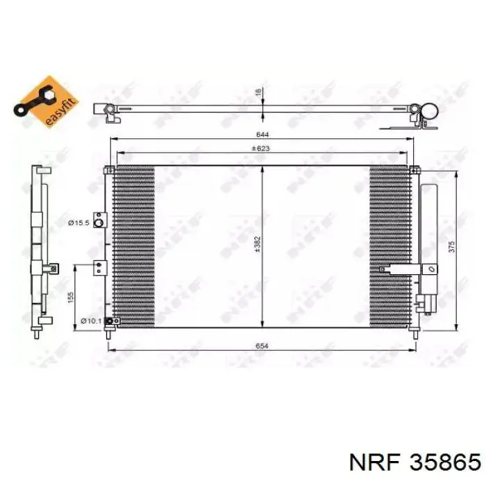 Radiador de aparelho de ar condicionado NRF 35865 preço, a partir de 105,85 USD