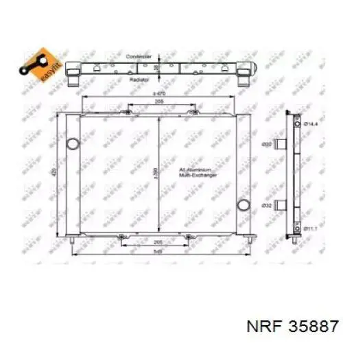 Radiador de aparelho de ar condicionado NRF 35887 preço, a partir de 211,18 USD