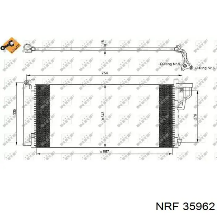 Radiador de aparelho de ar condicionado NRF 35962 preço, a partir de 102,95 USD