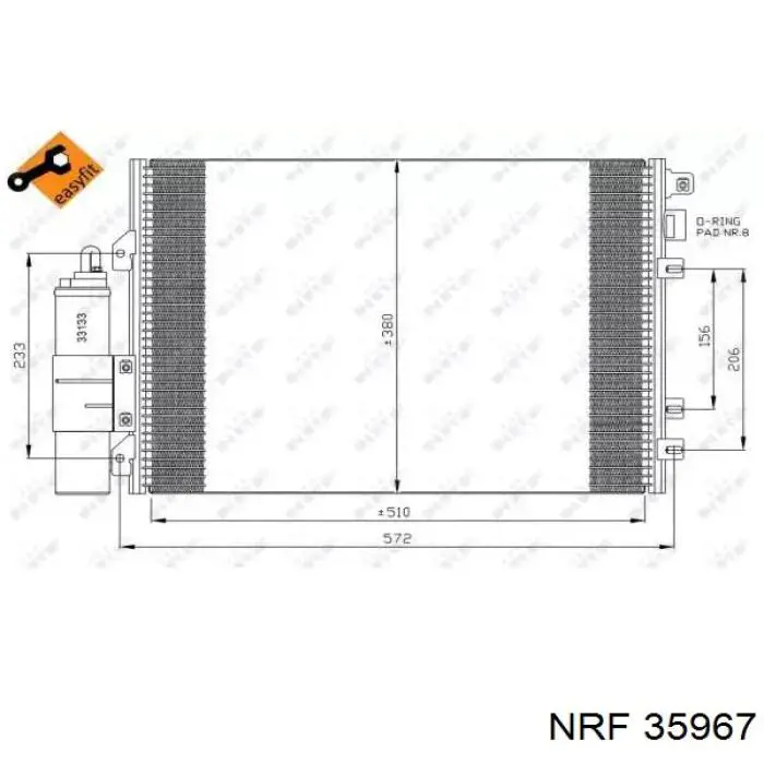 Radiador de aparelho de ar condicionado NRF 35967 preço, a partir de 67,87 USD