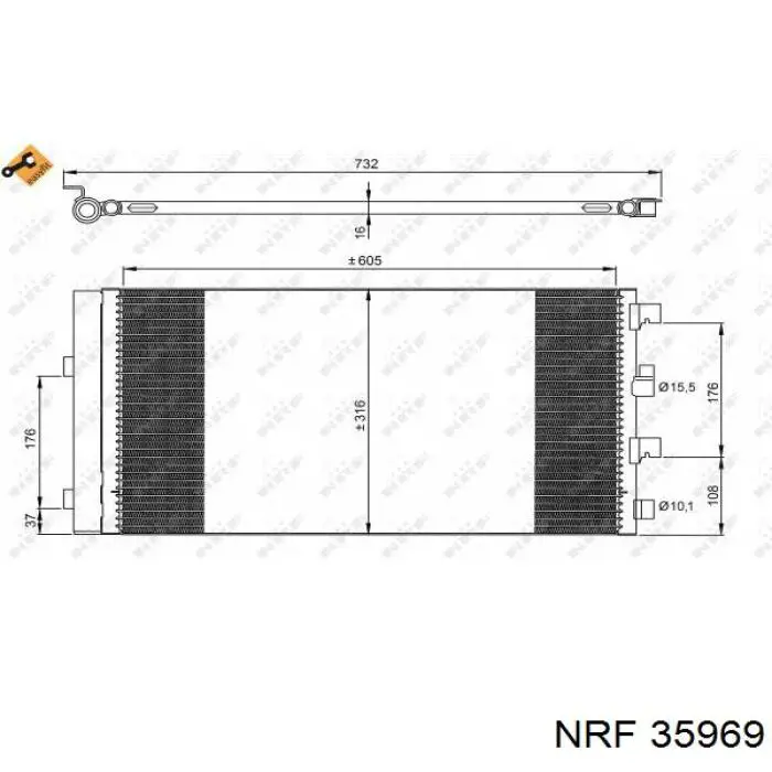 Radiador de aparelho de ar condicionado NRF 35969 preço, a partir de 112,33 USD