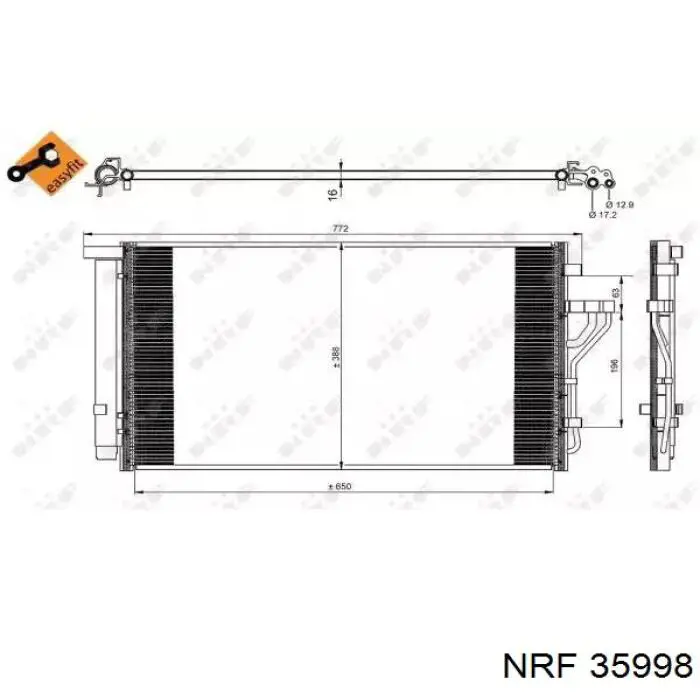Radiador de aparelho de ar condicionado NRF 35998 preço, a partir de 133,88 USD