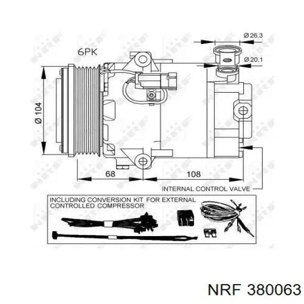 KP0141 MSG Polia do compressor de aparelho de ar condicionado