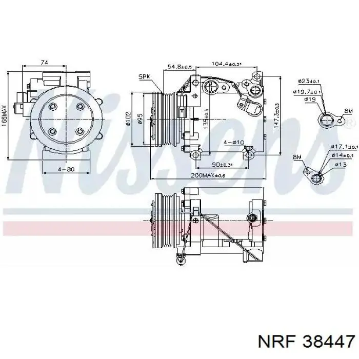 Acoplamento (bobina magnética) do compressor de aparelho de ar condicionado CC2300 REMA-PARTS