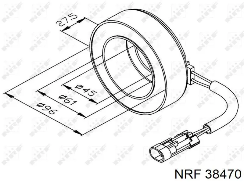 38470 NRF Acoplamento (bobina magnética) do compressor de aparelho de ar condicionado