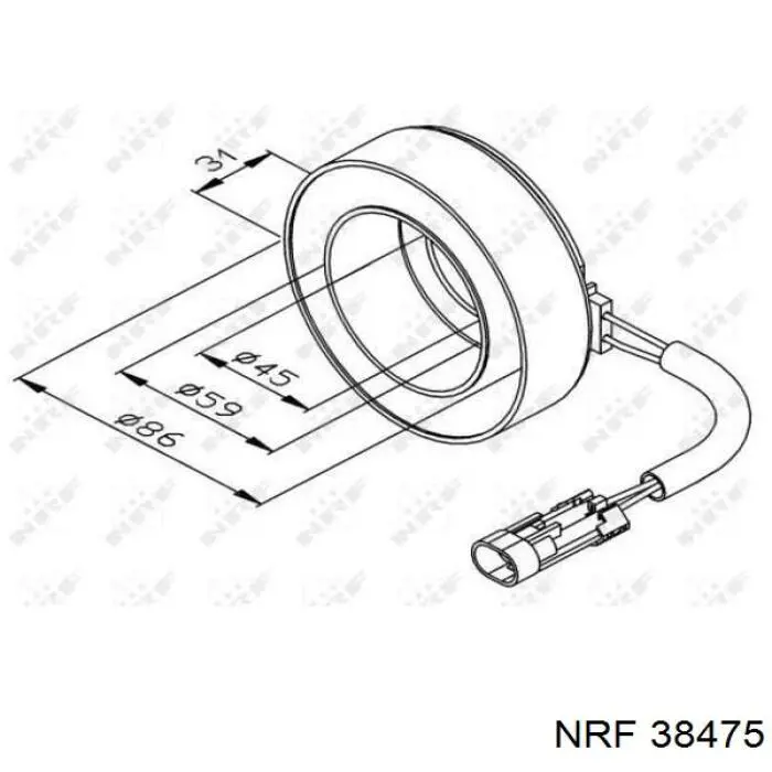 Compre 253737 Cargo Acoplamento (bobina magnética) do compressor de aparelho de ar condicionado
