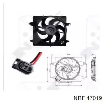 Compre 47019 NRF Difusor do radiador de esfriamento, montado com motor e roda de aletas