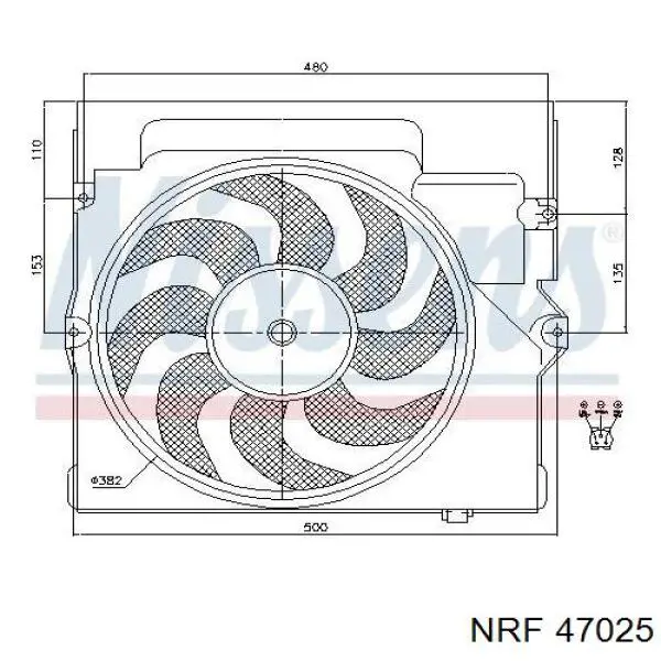 Difusor do radiador de aparelho de ar condicionado, montado com roda de aletas e o motor NRF 47025 preço, a partir de 216,03 USD