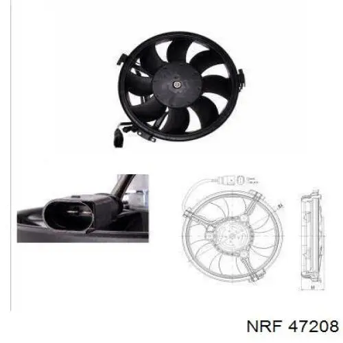 Ventilador elétrico de esfriamento montado (motor + roda de aletas) NRF 47208 preço, a partir de 83,69 USD