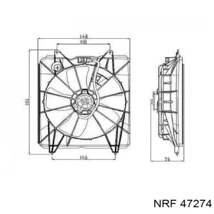 Compre 47274 NRF Difusor do radiador de esfriamento, montado com motor e roda de aletas