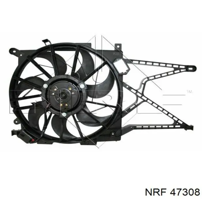 47308 NRF Difusor do radiador de esfriamento, montado com motor e roda de aletas