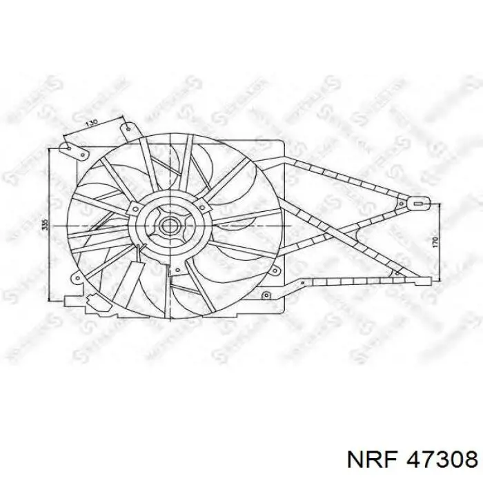Compre 47308 NRF Difusor do radiador de esfriamento, montado com motor e roda de aletas