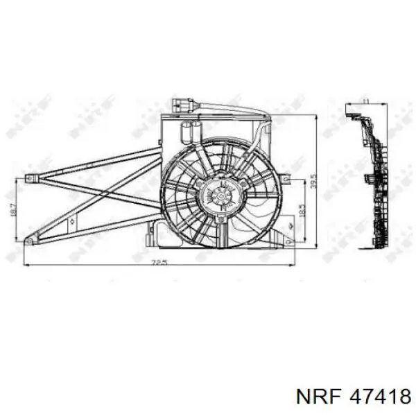 47418 NRF Ventilador (roda de aletas) do radiador de esfriamento