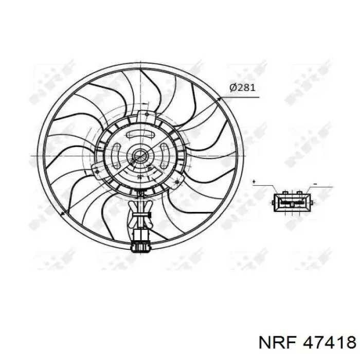 Ventilador (roda de aletas) do radiador de esfriamento NRF 47418 preço, a partir de 59,20 USD