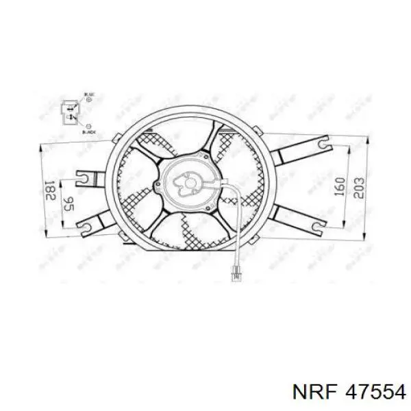 Compre 7812A147 Mitsubishi Difusor do radiador de aparelho de ar condicionado, montado com roda de aletas e o motor