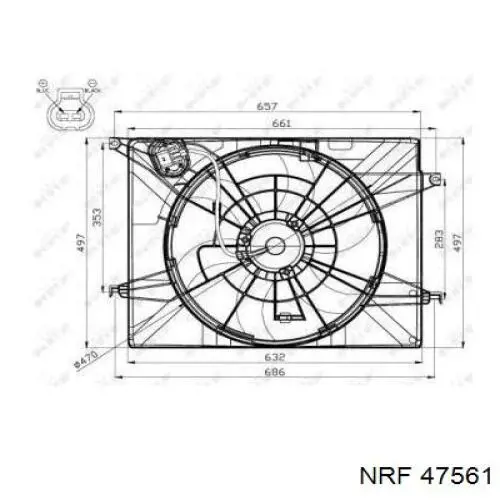41D123W1 Polcar Ventilador (roda de aletas) do radiador de esfriamento