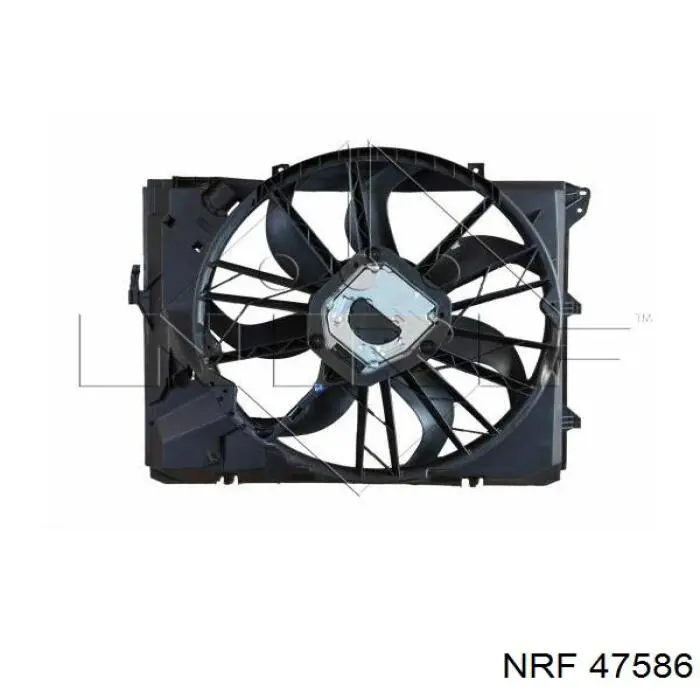 47586 NRF Difusor do radiador de esfriamento, montado com motor e roda de aletas